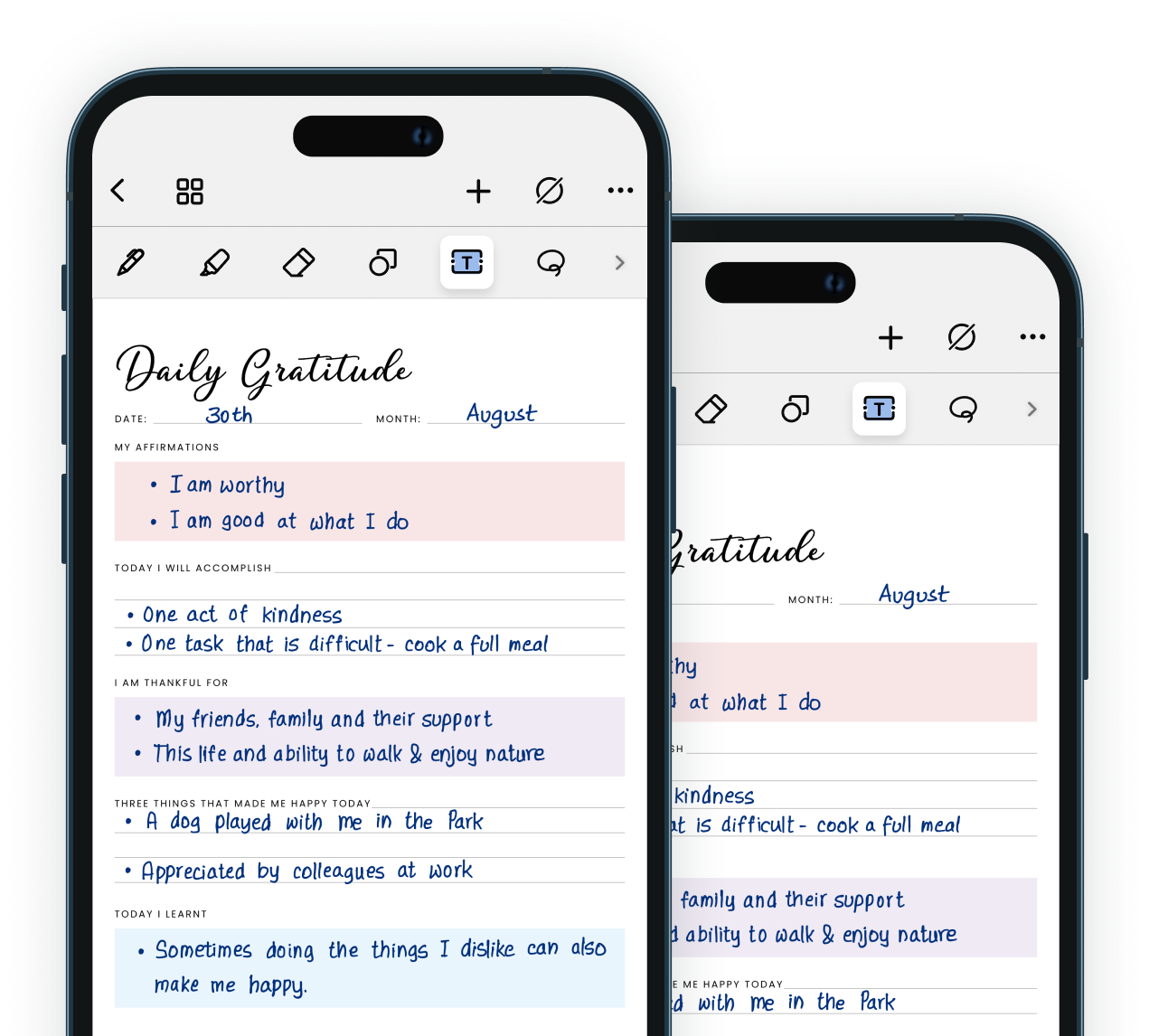 Noteshelf, Note-taking app